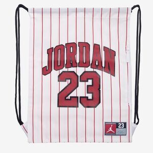 Nike Air Jordan Backpack white jersey pinstripe Drawstring bag NWT